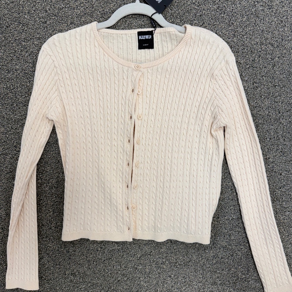 NWT Katie J NYC Junior Cardigan "Rory" in Oatmeal